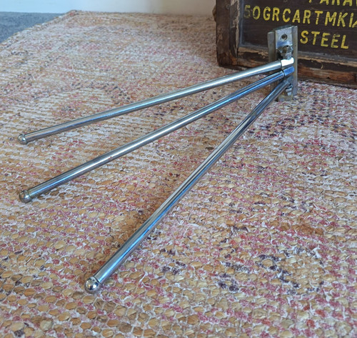 Vintage chrome metal towel - vintage,