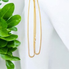 Deadstock VINTAGE Long Gold Plated Necklace Snake Chain Barrel Clasp 120cm 23". 