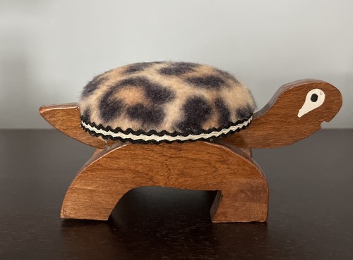 Vintage wooden turtle pin - vintage,