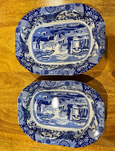 Spode blue italian fluted oval - blue,