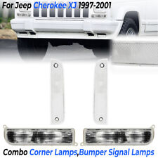 4PC Combo Clear Front Corner + Bumper Signal Lights For 97-01 Jeep Cherokee XJ