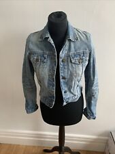 Topshop MOTO Petite Blue Denim Jacket Size UK 8
