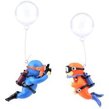 2 Pack Fish Tank Decorations, Cute Little Diver Ornament Floating Aquarium Acces