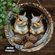 Wooden Squirrel  Plaque