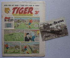 Tiger comic #29 Mar 26 1955 + Free Gift Book of Trains GD/VG, VG