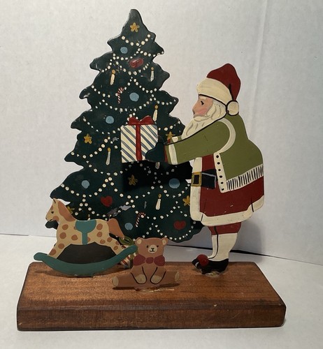 Vtg christmas folk - art, tin