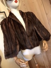 VINTAGE 40s 50s REAL FUR CAPE
