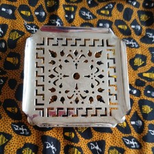 VINTAGE SILVER PLATED TEAPOT STAND/TRIVET, PIERCED DESIGN, ON 4 BALL FEET   5.5"