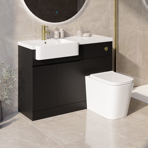 1100mm matt black toilet - 1100mm,