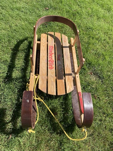 Wooden child sled - child,
