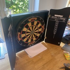 Winmau Dart Board And Cabinet Pub Pro Sfb Staple Free Heavy!!