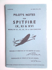 Pilot notes spitfire - pilot's,