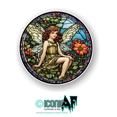 Art nouveau fairy stained - art,