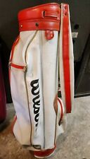70/80's Vintage Wilson Staff Pro Single Strap Mid Size Cart Bag Red White