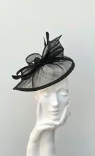 Black Pointed Disc Fascinator