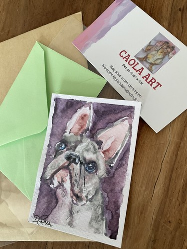 Aceo original painting grey - ,