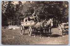 Antique man driving horse
