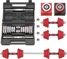 HAKENO Adjustable Weights DUMBELL SET 20kg w/Anti-Slip Metal Handle w/Case - C98