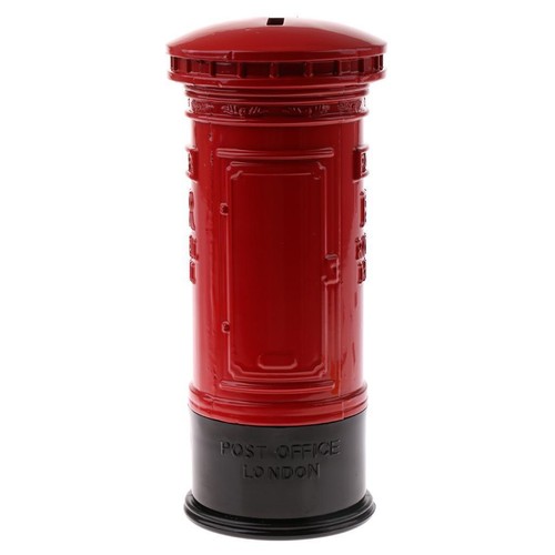 Red metal street mailbox shape - metal,