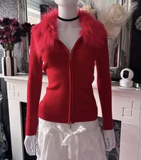 Vintage Y2K Red Knit Cardigan