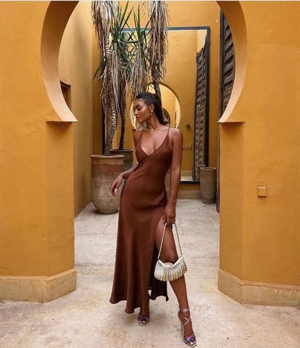 Rat boa cocoa maxi dress - maxi,
