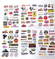 6 sheets STICKERS Car  Bike Scooter sponsor racing logos.  rc cars, models, toys