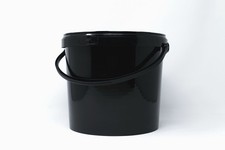 5 Litre Bucket Black Plastic Tubs Pail Storage Lid Handle Fishing Hydroponics