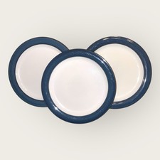 Denby Boston Blue 3x Dinner Plates 10” English Stoneware Good Condition