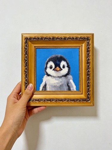 Cute baby penguin - penguin, blue