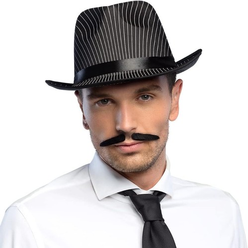 Black spiv gangster moustache - spiv,