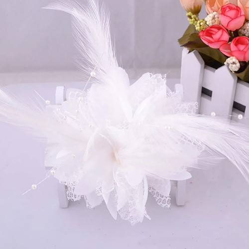Flower feather fascinator hair - feather,