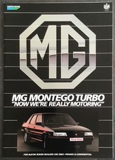 MG MONTEGO TURBO Dealer Confidential Car Sales Brochure July 1985