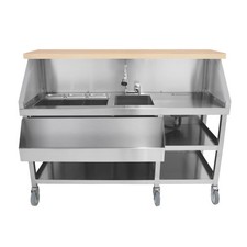 Mobile Cocktail Bar Station Stainless Steel Event Prep Serving