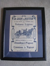 1902 DE DION BOUTON Advert