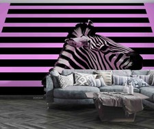3D Stripe Zebra Wallpaper Wall