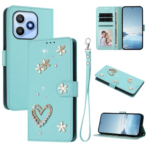Diamond love flower - diamond, leather