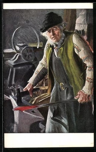 Postcard old blacksmith - postcard, of