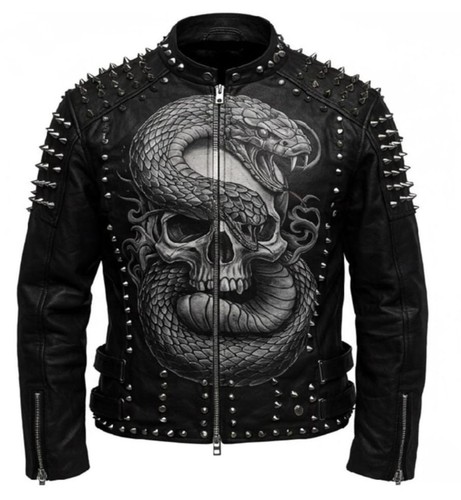 Men real leather jacket - real,