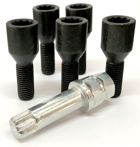 Alloy wheel tuner bolts black - bolts,