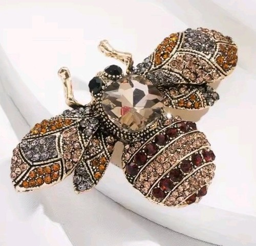 Crystal bee brooch pin - brooch,
