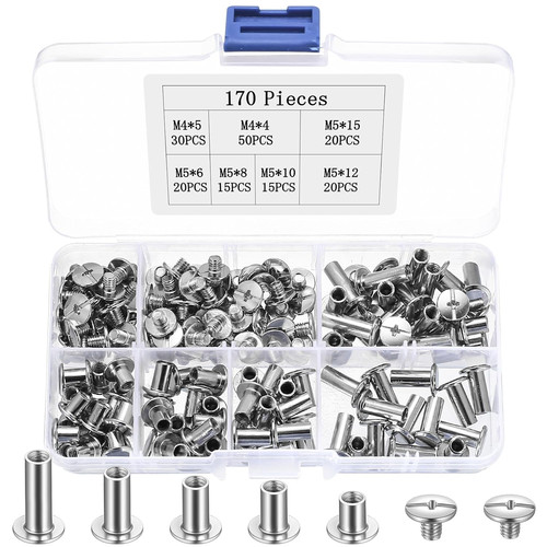 170 pcs chicago screws leather - 170-pcs,