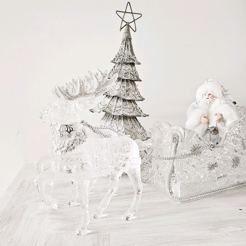 Vtg santa sleigh 90s - 90s, silver