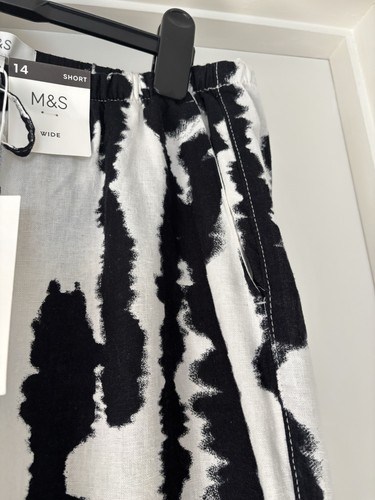 Ivory black wide linen mix - m&s,