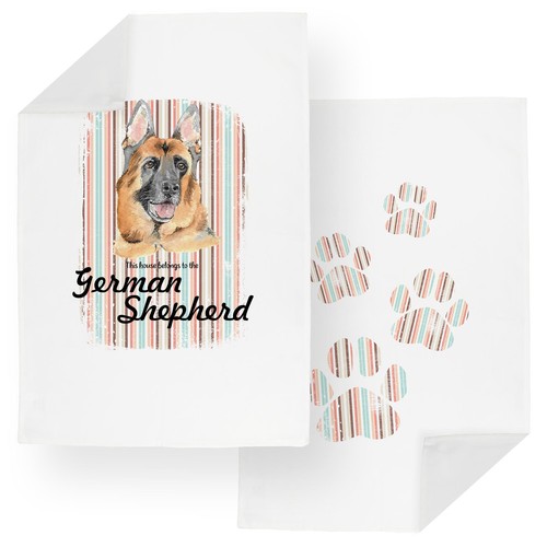 German shepherd tea towel set - tea,