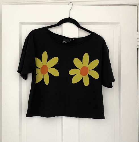 Lazy oaf daisy crop top - oaf, black