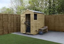 Forest 4Life 4x6 Apex Shed Single Door 1 Window Wooden Garden Outdoor Storage