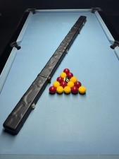 1pc SNOOKER CUE / POOL CUE CASE - BLACK LEATHER PATTERNED - HOLDS 2 CUES