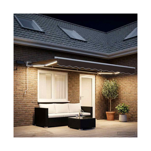 Retractable awning taupe - retractable,