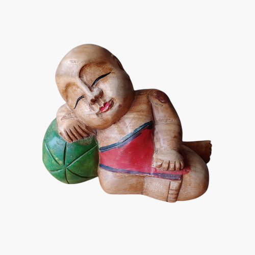 Vintage sleeping monk wooden - monk,