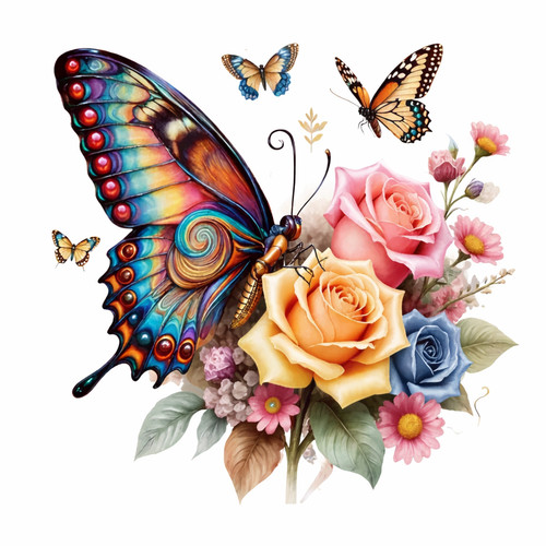 Rainbow butterfly large diy - butterfly,